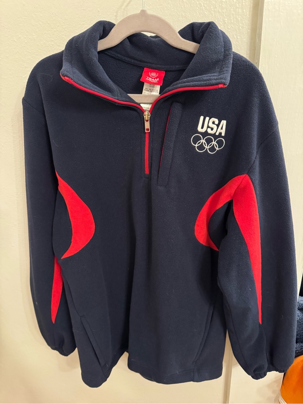 Team Apparel Navy & Red USA Olympic Quarter-Zip Fleece